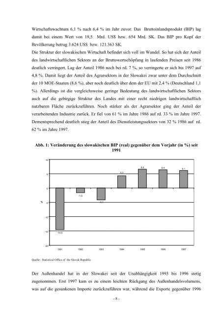 Die Forstwirtschaft der Slowakischen Republik - 1. Januar 2008