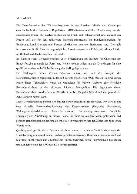 Die Forstwirtschaft der Slowakischen Republik - 1. Januar 2008