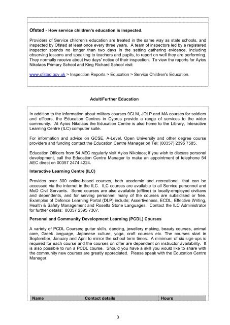 Education Information Sheet Ayios Nikolaos - BFGnet