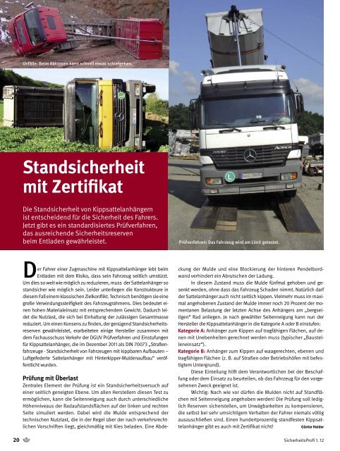 SicherheitsProfi 1/2012 - Berufsgenossenschaft für Transport und ...