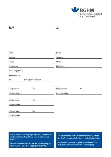 2 - Berufsgenossenschaft Holz und Metall