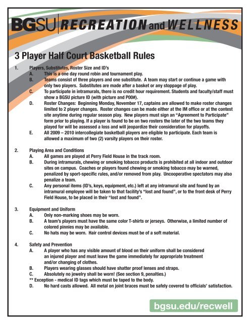 3 Player Half Court Basketball Rules