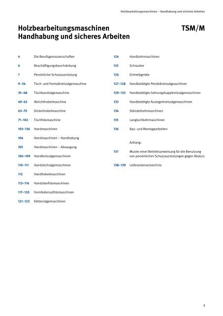 Holzbearbeitungsmaschinen – Handhabung und sicheres Arbeiten