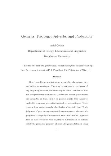 Generics, Frequency Adverbs, and Probability