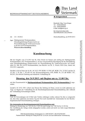 Marktgemeinde Wettmannstätten, Erkundungsbohrung