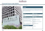 Corporate Finance Letter 02/2013 - BHF-BANK Aktiengesellschaft