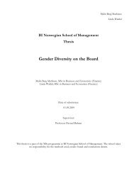 Gender Diversity on the Board - BI Norwegian Business School