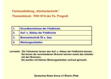 Fachausbildung „Küchentechnik“ Themenblock: FKH 57/4 der Fa ...