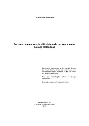 Pelvimetria e escore de dificuldade de parto em vacas da raça ...