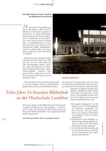 Zehn Jahre 24-Stunden-Bibliothek an der Hochschule Landshut ...