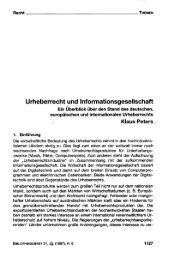 Urheberrecht und Informationsgesellschaft - Deutscher ...