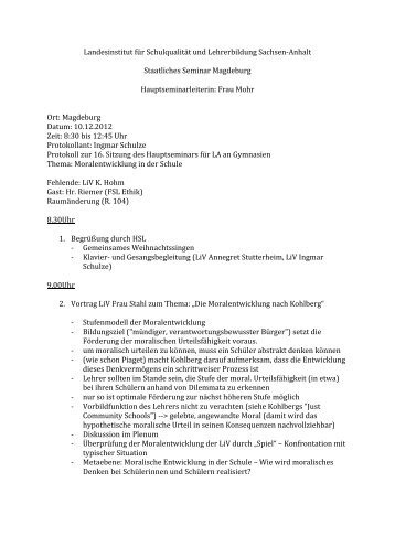 Protokoll zum HS am Montag - Landesbildungsserver Sachsen-Anhalt