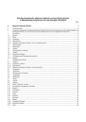 Der Schulbuchkatalog 2013/2014 - Bildungsserver Mecklenburg ...