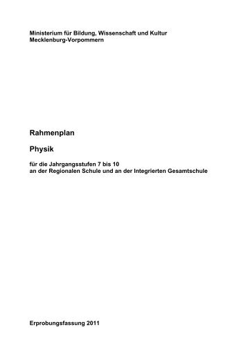 Rahmenplan Physik - Bildungsserver Mecklenburg-Vorpommern