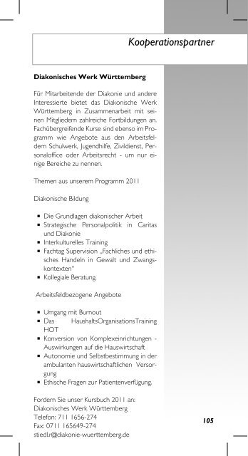 Fortbildungsprogramm 2012 - Bildungsportal der Evangelischen ...