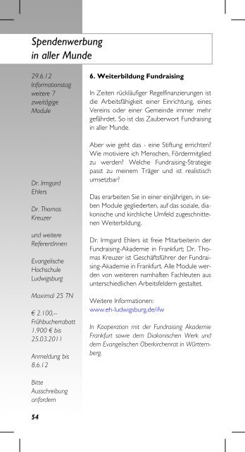 Fortbildungsprogramm 2012 - Bildungsportal der Evangelischen ...