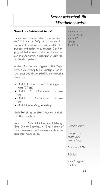 Fortbildungsprogramm 2012 - Bildungsportal der Evangelischen ...