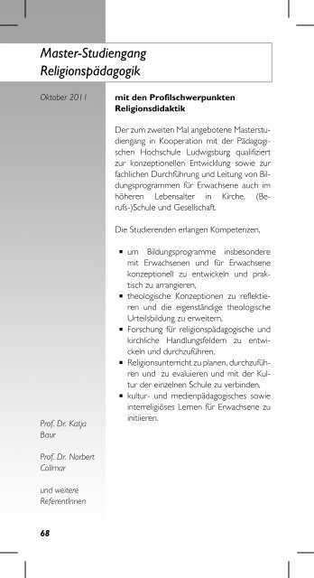 Fortbildungsprogramm 2012 - Bildungsportal der Evangelischen ...