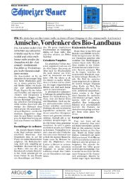 Amische, Vordenker des Bio-Landbaus - Bioaktuell.ch