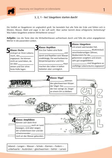 Arbeitsblätter Zoo Frankfurt - BioFrankfurt