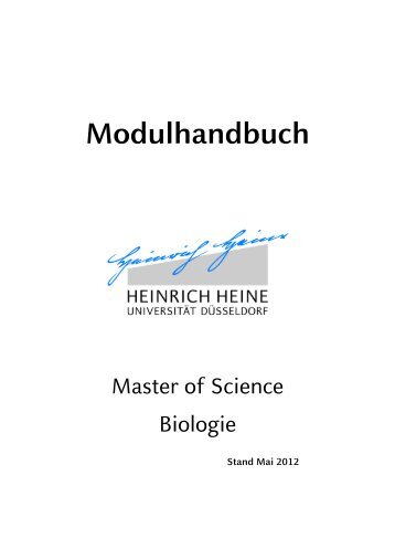 Modulhandbuch Master Biologie