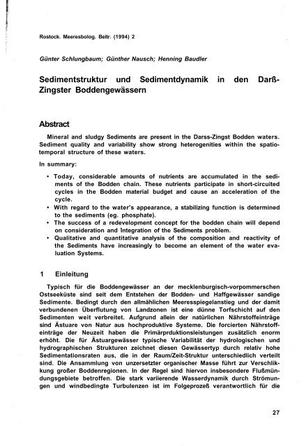 Sedimentstruktur und Sedimentdynamik in den Darß- Zingster ...