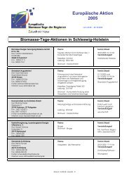 Schleswig-Holstein - Europäische Biomasse-Tage der Regionen
