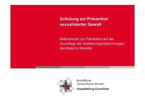 Schulung zur Prävention sexualisierter Gewalt - Leitung