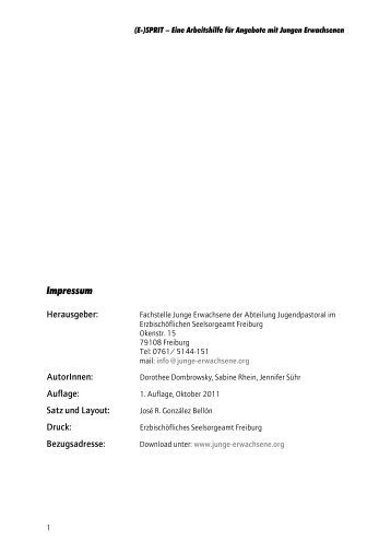(E-)SPRIT [403.7 kB] - Fachstelle Junge Erwachsene