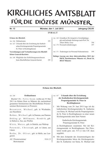 13 / 01.07.2013 - Bistum Münster