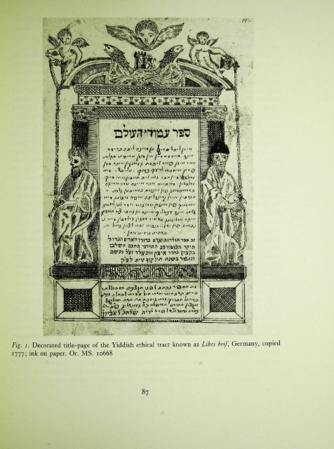 YIDDISH MANUSCRIPTS IN THE BRITISH LIBRARY