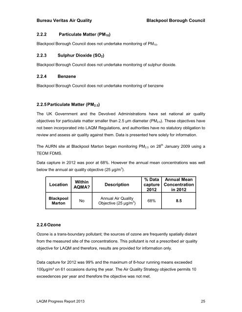 Air Quality Annual Progress Report 2013 [PDF ... - Blackpool.gov.uk