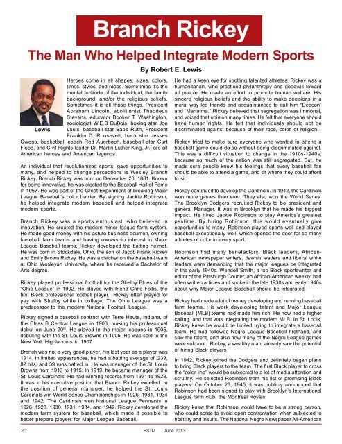 June 2013 - Black Sports The Magazine