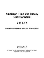 American Time Use Survey Questionnaire - Bureau of Labor Statistics