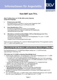 Vom BAT zum TV-L: wichtige Informationen zusammengefasst - BLV