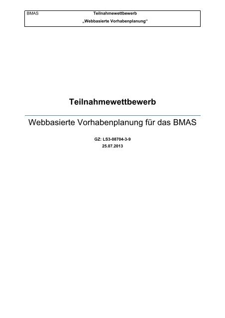 Detaillierte Beschreibung Teilnahmewettbewerb