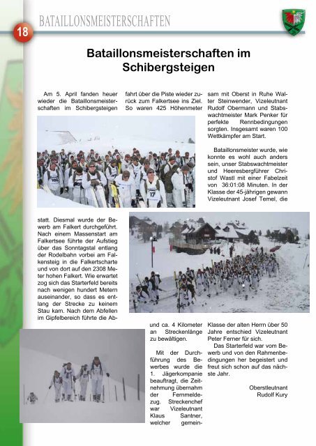Truppenzeitung des Hochgebirgs-Jägerbataillons 26 Spittal/Drau ...