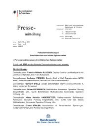 Personalveränderungen in militärischen und zivilen Spitzenstellen I ...