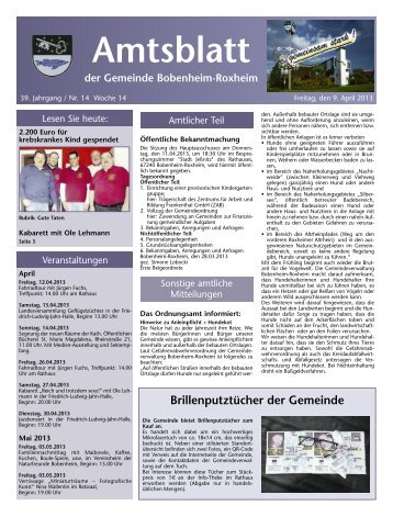 Amtsblatt - Gemeinde Bobenheim-Roxheim