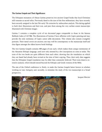 The Garima Gospels in - Bodleian Libraries - University of Oxford