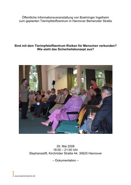 Öffentliche Informationsveranstaltung von Boehringer Ingelheim ...
