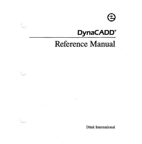 Dynacadd Reference Manual Bombjack Org Dynacadd Reference Manual Bombjack Org