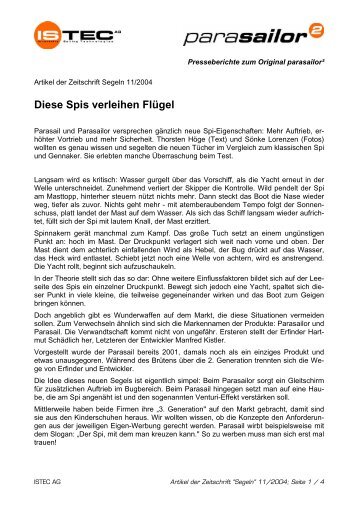 Segeln 11/2004: Diese Spis verleihen Flügel - Bootswelt