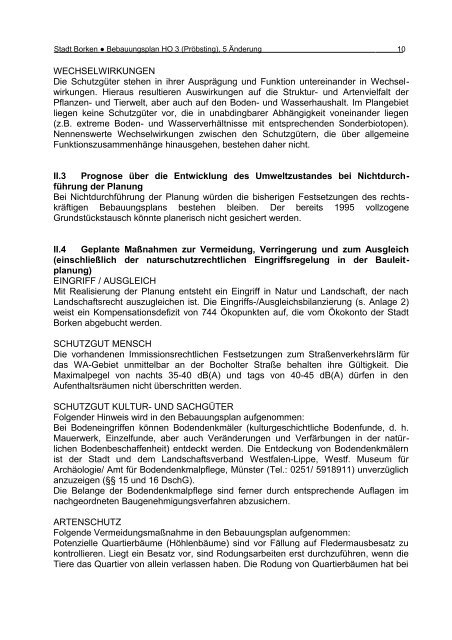 Stadt Borken Bebauungsplan HO 3 (Pröbsting), 5. Änderung