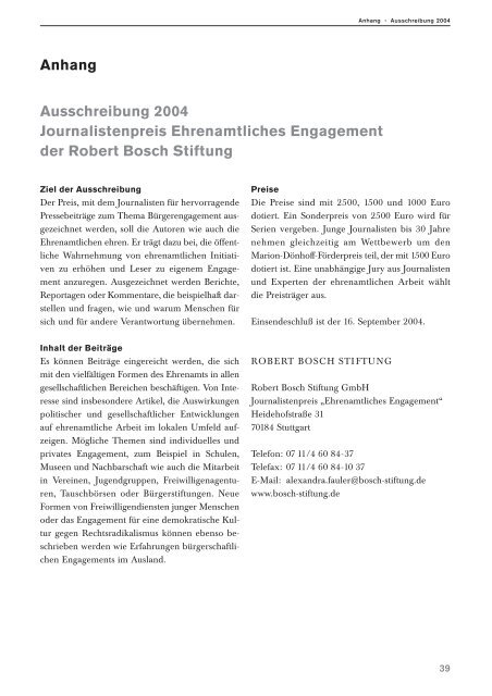 Journalistenpreis Ehrenamtliches Engagement. Ausgezeichnete ...