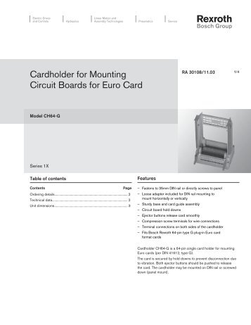 Cardholder for Mounting Circuit Boards for Euro Card - Bosch Rexroth