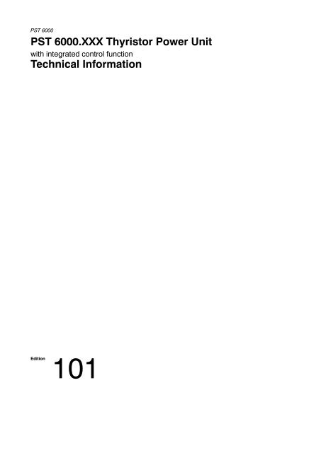 Pst 6000 Xxx Thyristor Power Unit Technical Bosch Rexroth