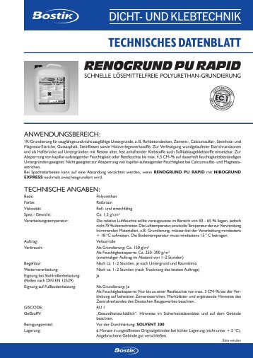 TECHNISCHES DATENBLATT - Bostik