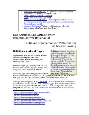 Argumentation, Rationalitt, Wahrheit ... und Politik, als ...