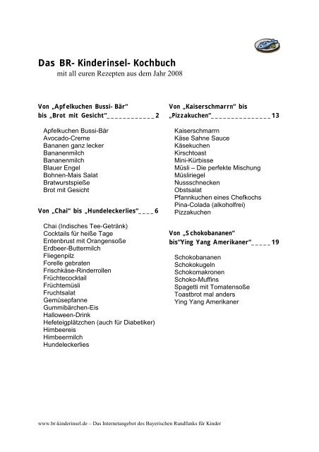 Das Br Kinderinsel Kochbuch Bayerischer Rundfunk